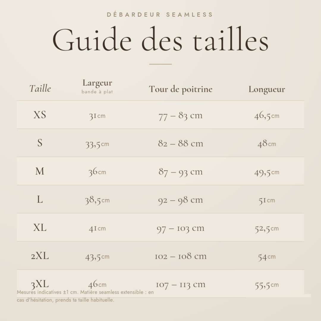 Guide des tailles Débardeur